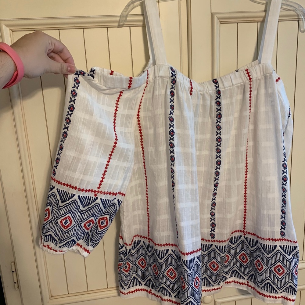 Off the shoulder red, white, & blue top - Picture 2 of 3